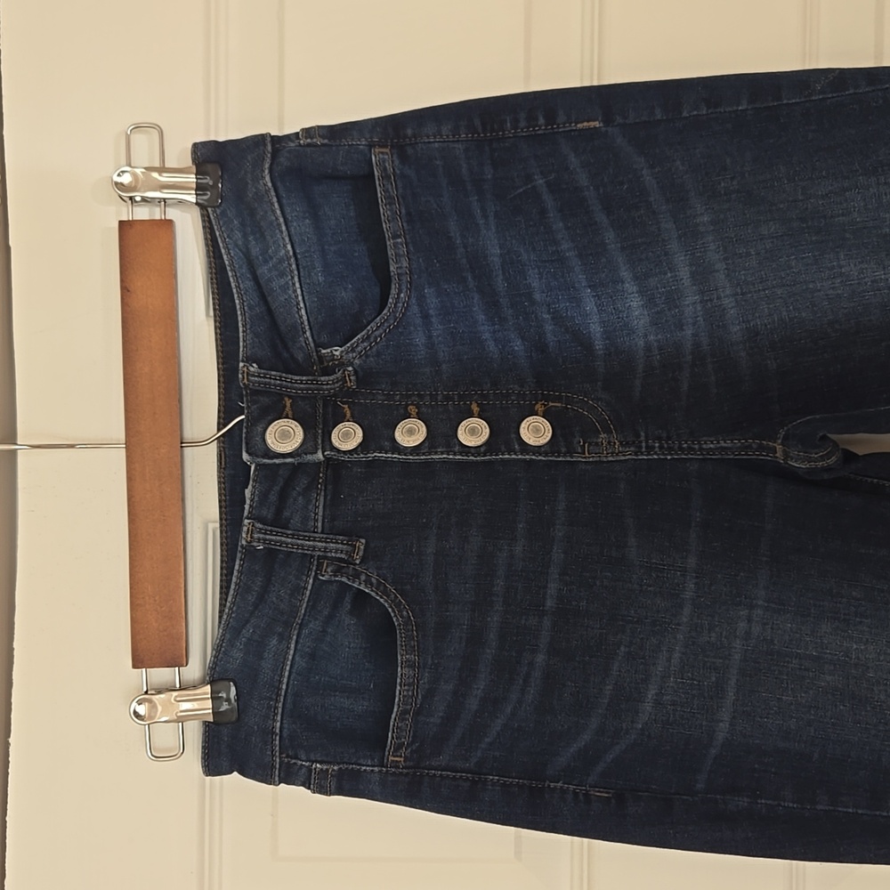 SO Super High Rise Button Fly Jegging Jeans Dark Wash Size 27 - Picture 7 of 17